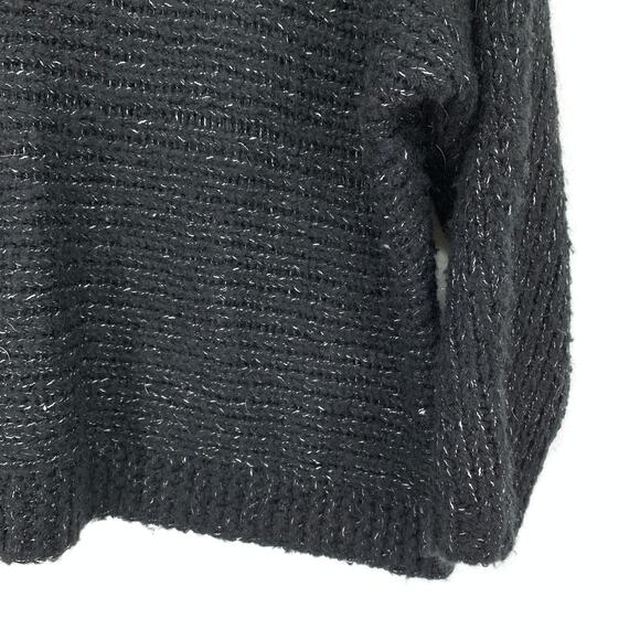 Sen Pullover Boatneck Sweater Womens Size 2 US Medium Black Silver Metallic - Picture 4 of 6